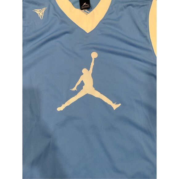 NWT Jordan Melo Warm-Up Jersey Men’s XL Blue White Jumpman Carmelo Anthony Retro - Picture 5 of 10